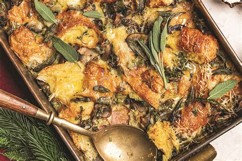 Gruyère and mushroom croissant stuffing for beef and lamb recipe