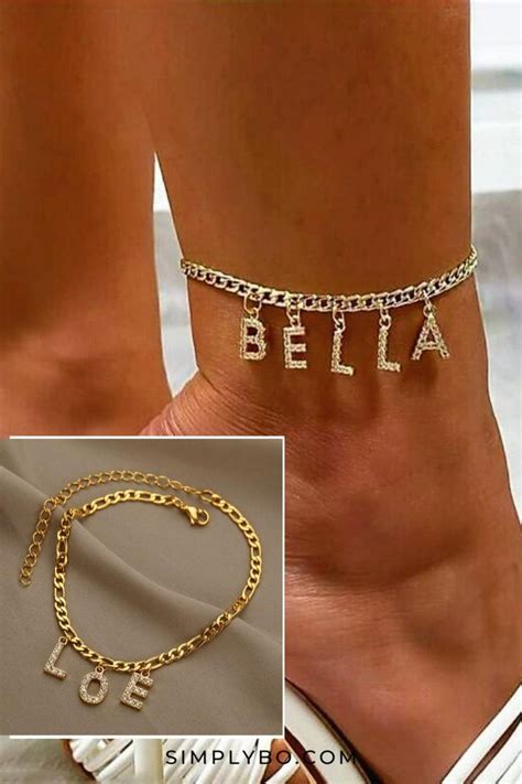 Uppercase Letter Initial Anklet Foot Bracelet Free Shipping Simply Bo