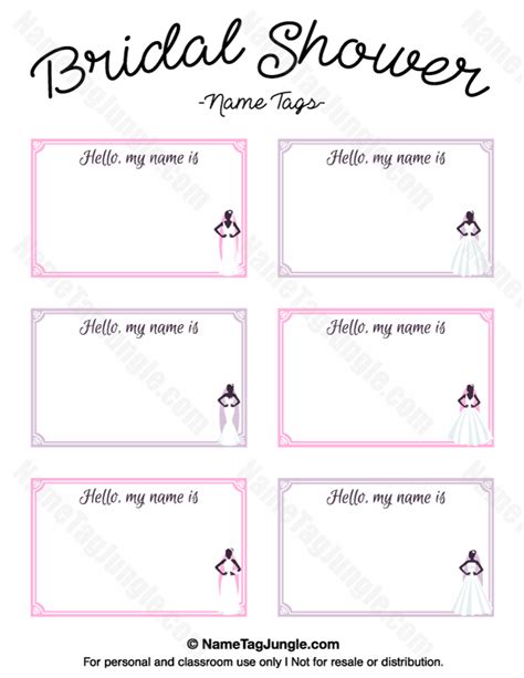 Printable Gift Tags Bridal Shower