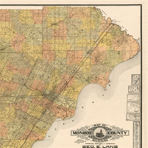 1901 Monroe County Michigan Map Print Produced From an Old - Etsy