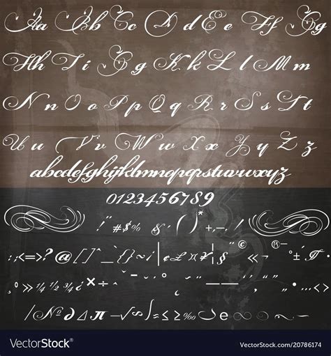 Hand made script font in vintage victorian style Vector Image | Aesthetic fonts, Fancy fonts ...