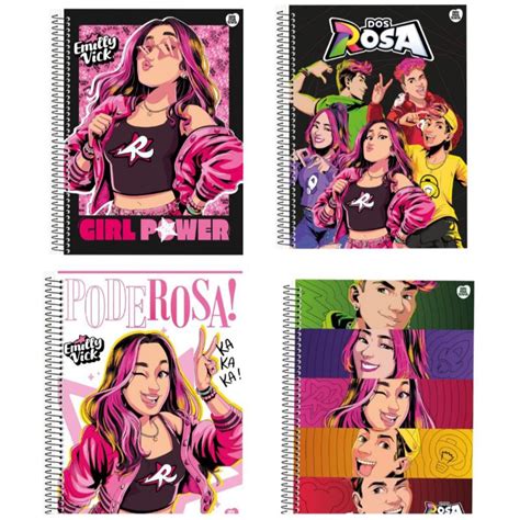 Caderno Da Emily - kit 4 Caderno Emily Vick Ketlen Void Leozinho Robson Dos Rosa ...