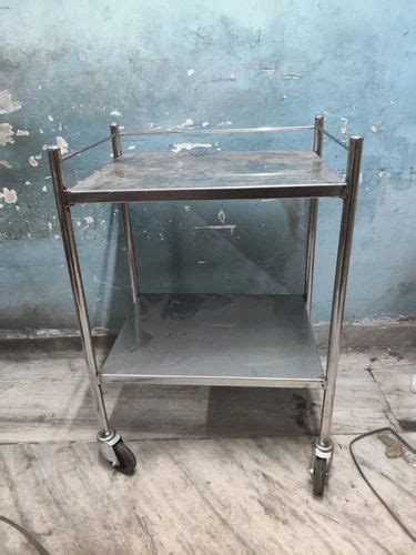 WHITE STEEL Stainless Steel Ss Hospital Dressing Trolley Size