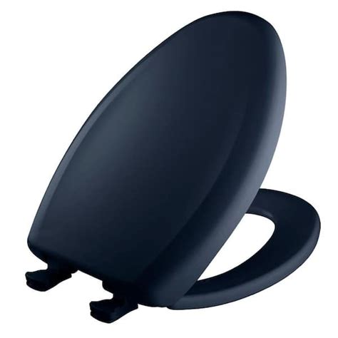 Bemis Soft Close Elongated Plastic Closed Front Toilet Seat In Navy