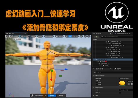 虚幻动画入门 快速学习《添加骨骼和绑定权重》 Melt 浅蓝 Ue5 哔哩哔哩视频