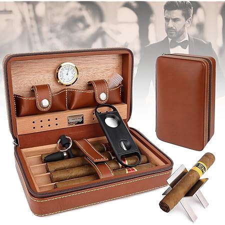 Amazon CiTree Cedar Wood Travel Portable Leather Cigar Humidor