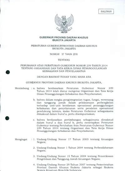 GUBERNUR PROVINSI DAERAH KHUSUS IBUKOTA JAKARTA PERATURAN