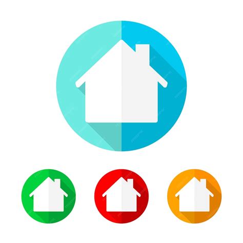 Premium Vector Set Of Colored House Icons Vector Illustration