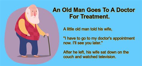 An Old Man Goes To A Doctor For Treatment