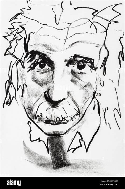 Portrait De Albert Einstein 1879 1955 Physicien Helvetico Americain