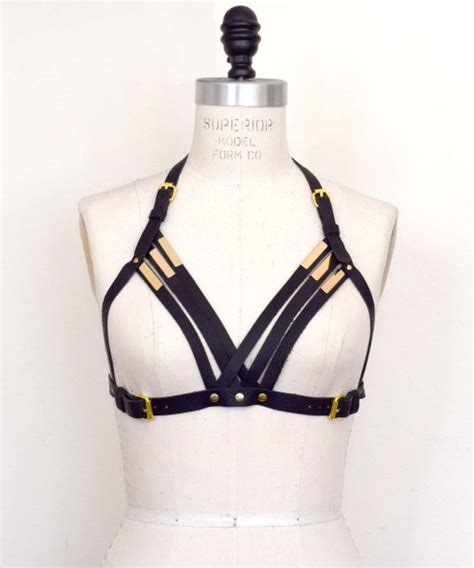 God Killer Black Leather Harness Shelf Bra Lovelornlingerie