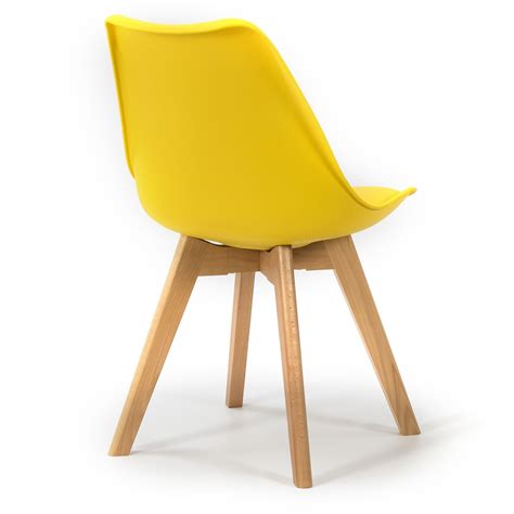 Pack Sillas Klara Amarillo Pata Madera Y Asiento Acolchado Estilo