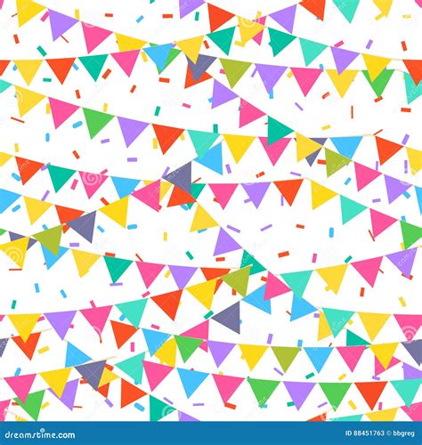 Vector Bunting Flags With Patterns 93355548