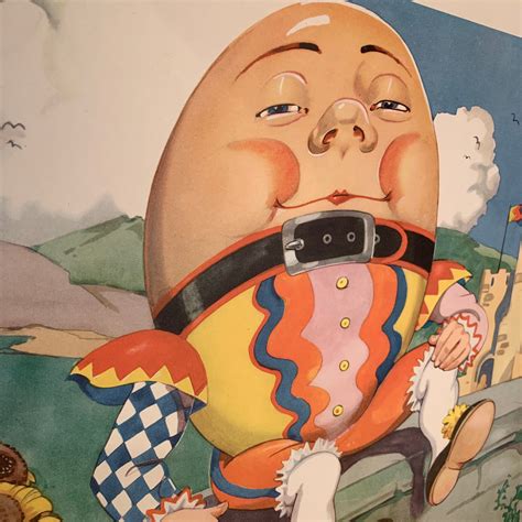 Vintage Humpty Dumpty Nursery Rhyme Picture Poster Artwork Etsy Uk