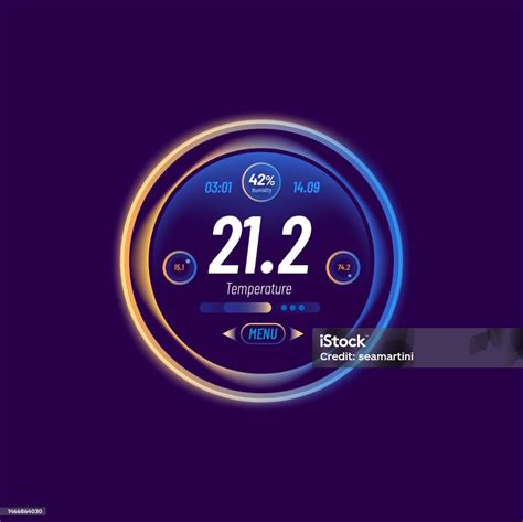 thermostat temperature digital control dial stock illustration