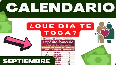 CALENDARIO DE PAGOS SEPTIEMBRECHECA QUE DÍA TE TOCA PENSIÓN