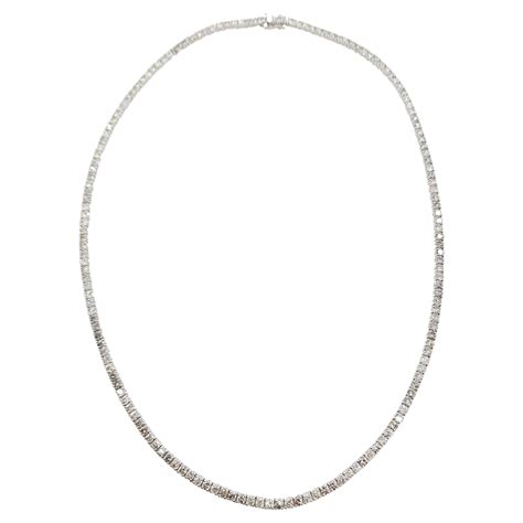 Carat Diamond Riviera Tennis Necklace Karat White Gold For