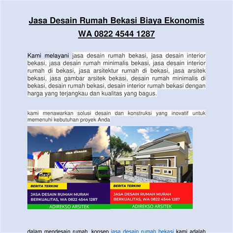 Jasa Desain Rumah Bekasi Biaya Ekonomis Pdf Docdroid