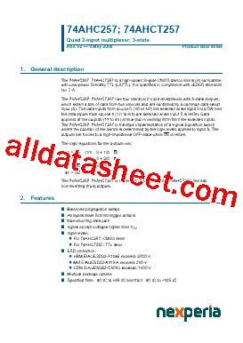 74AHCT257 Datasheet PDF Nexperia B V All Rights Reserved