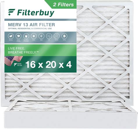 Filterbuy 16x20x4 Air Filter Merv 13 Optimal Defense 2 Pack Pleated