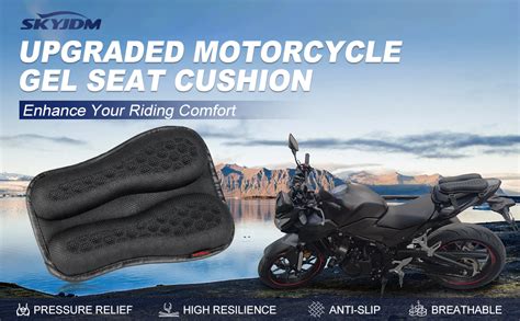 Amazon Skyjdm Foldable Passenger Motorcycle Gel Rear Seat Cushion