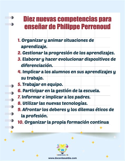 Las 10 Nuevas Competencias Para Enseñar Philippe Perrenoud Cómo Enseñar