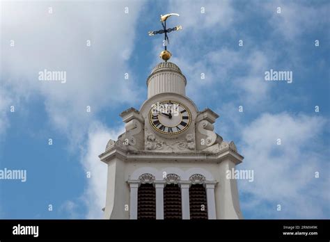 The Library Clock Tower In Saffron Walden Essex England Uk Stock