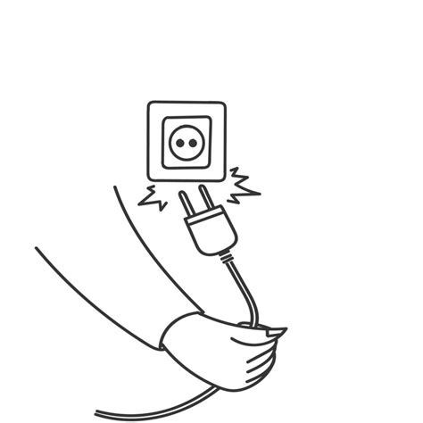 hand drawn doodle unplug the power plug illustration vector 16386457 ...