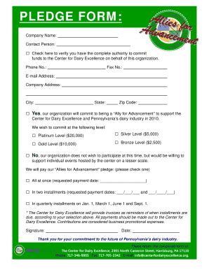 Fillable Online PLEDGE FORM A Alllliiees S Fforor Fax Email Print