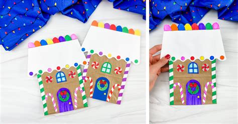 Gingerbread House Paper Bag Craft Free Template Story Simple