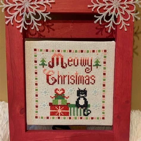 Pickle Barrel Designs Meowy Christmas Cross Stitch Pattern