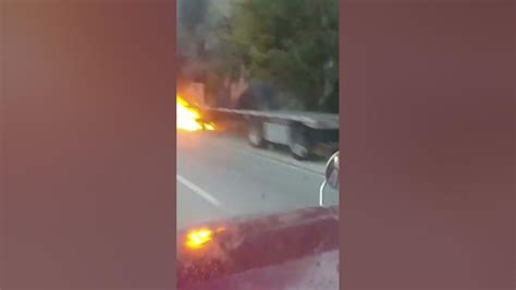 Semi Truck On Fire On The Side Of The Interstate Trucking Onfire Youtube