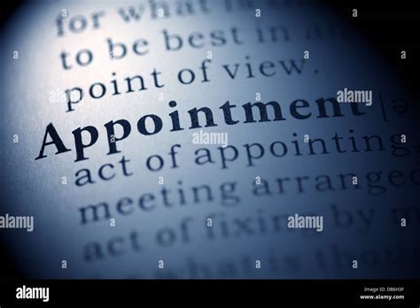 Fake Dictionary Dictionary Definition Of The Word Appointment Stock