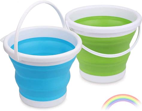 Anzmtosn Foldable Beach Buckets Set 65 Large Sand Portable Pails Kit