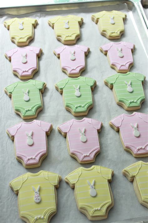 Onesie And Elephant Baby Shower Cookie Tutorial Sweetopia