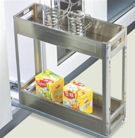 Rectangular Stainless Steel Xoro Tandem Pullout Shelves Pull Out