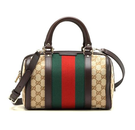 Gucci Women S Vintage Web Original GG Canvas Boston Bag Small 269876