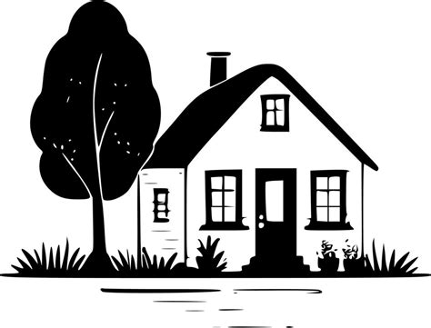 Cottage - Black and White Isolated Icon - Vector illustration 23540132 ...