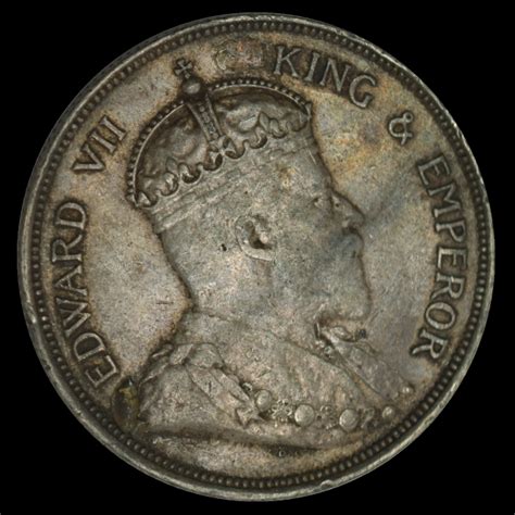 1908 Straits Settlements 50 Cents Silver Edward VII