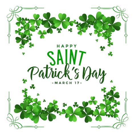 Free Vector Festival Clover Leaves For Saint Patricks Day