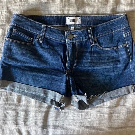 Paige Shorts Paige Dark Wash Jean Shorts With Cuff Poshmark