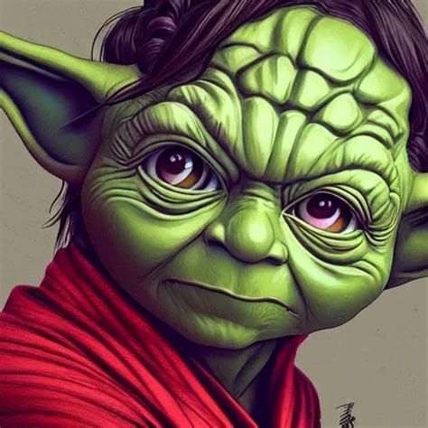 Yoda Female Jedi Master Wearing The Traditional Stable Diffusion