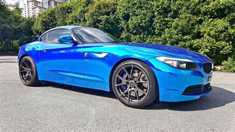 BMW Z4 E89 Blue With Vorsteiner V FF 103 Aftermarket Wheels Wheel Front