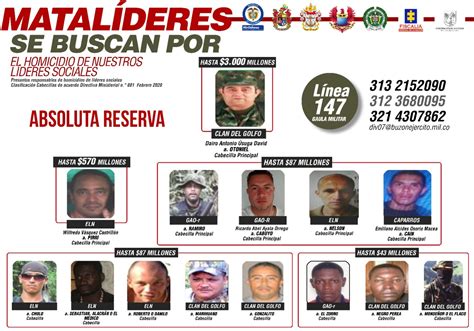 Publican Cartel De Los Más Buscados En El Bajo Cauca