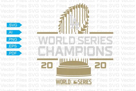 Los Angeles Dodgers 2020 World Series Champions Trophy Logo Etsy