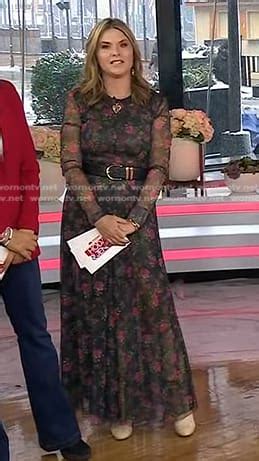 Wornontv Jennas Black Floral Maxi Dress On Today Jenna Bush Hager