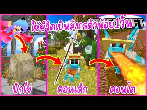 Minecraft มายคราฟเอาชีวิตรอดกลายร่างเป็นไข่มังกร เด็ก จนเป็นมังกรโตเต็มวัย