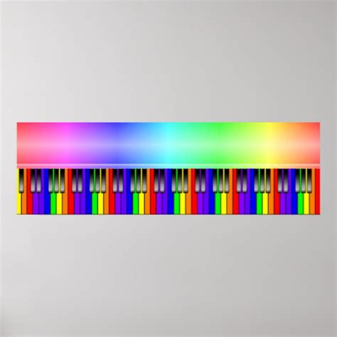 Rainbow Piano Keyboard Print | Zazzle