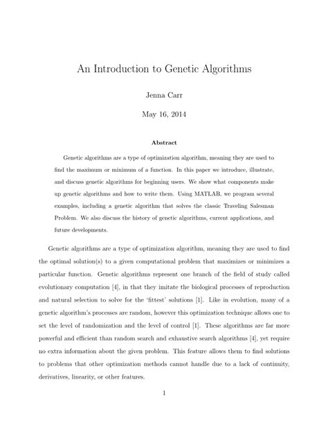 An Introduction To Genetic Algorithms Docslib