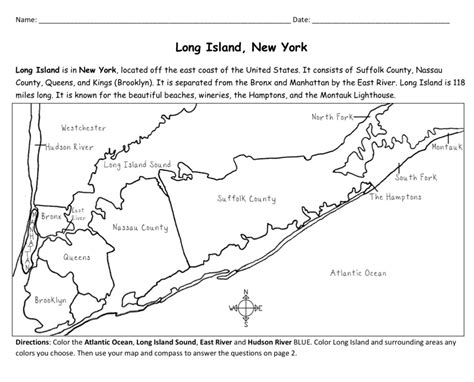 Simple black and white map of Long Island includes Suffolk County ...